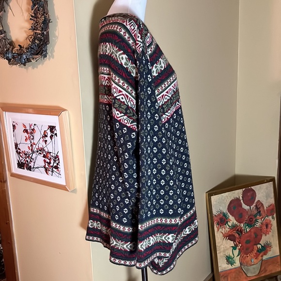 CABELLAS Size 2X NORDIC Ski Zipper Cardigan V-Neck Sweater Longline Cozy - Picture 4 of 16